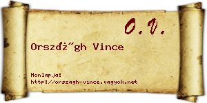Országh Vince névjegykártya