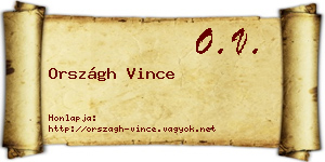 Országh Vince névjegykártya